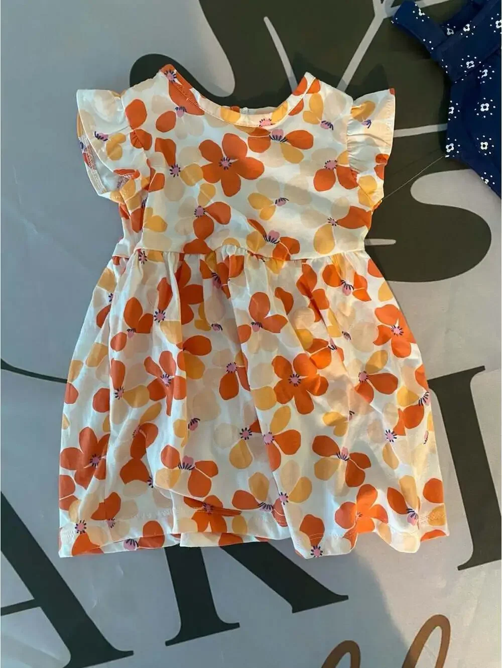 Carter's 12M Baby Girls' 2-Piece Floral Dress and Navy Romper Set